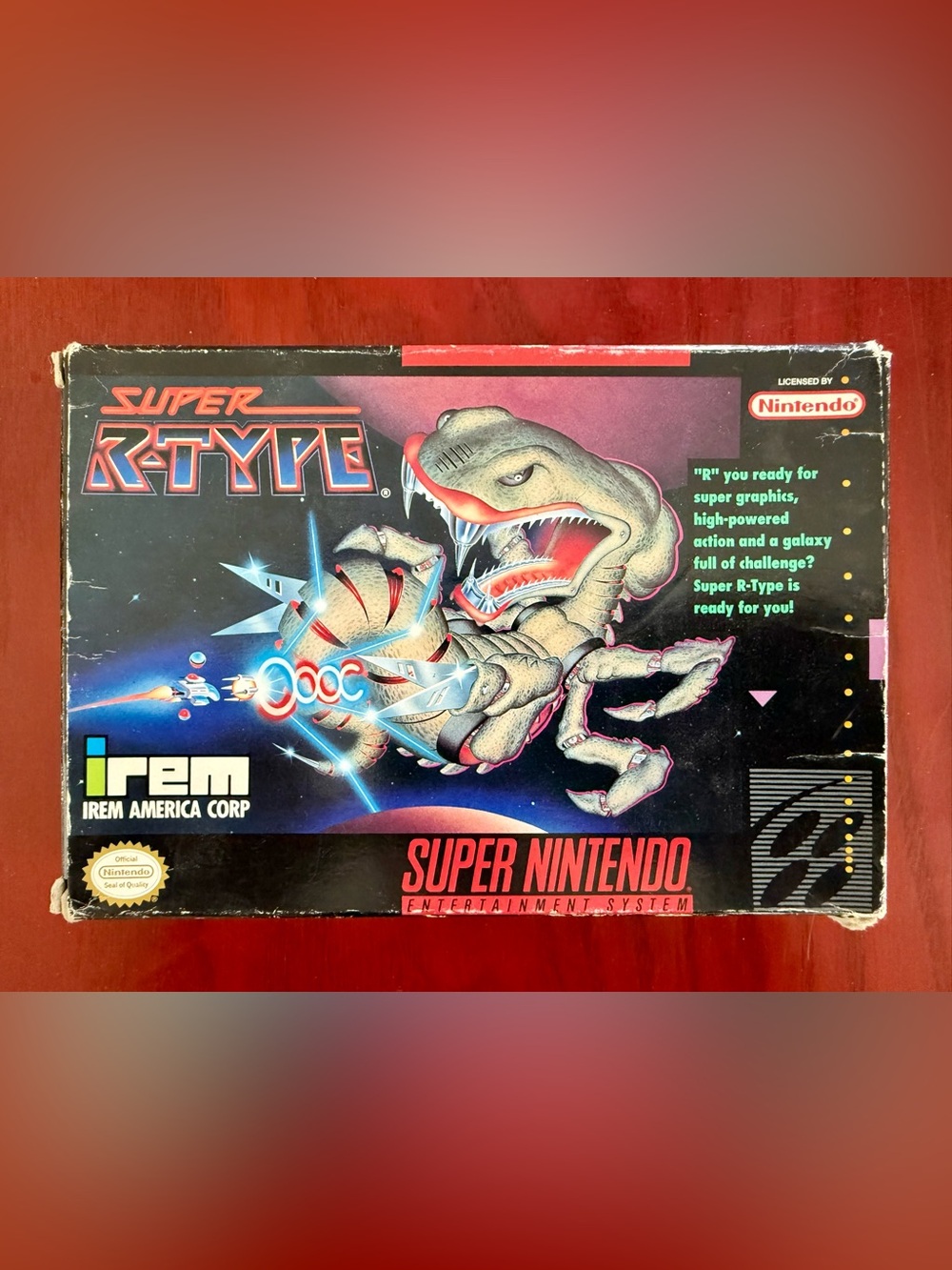 1991 90s Super Nintendo SNES Super R-Type Video Game Boxed NTSC